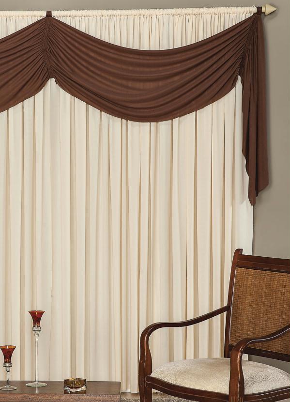 Lar e Lazer - Cortina com Bandô Tabaco 300x170 cm 2