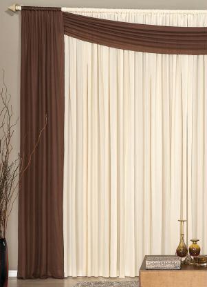 Lar e Lazer - Cortina com Bandô Tabaco 300x300 cm - LAR E LAZER