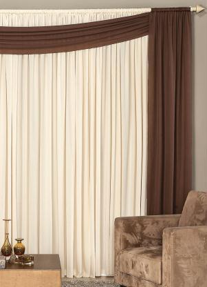 Lar e Lazer - Cortina com Bandô Tabaco 300x300 cm - LAR E LAZER