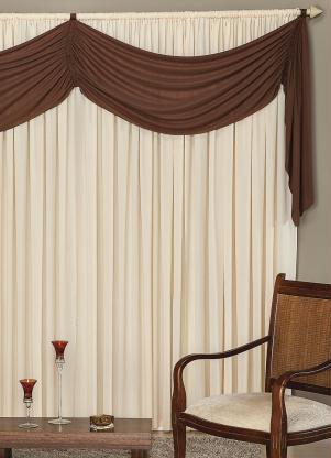 Lar e Lazer - Cortina com Bandô Tabaco 400x230 cm - LAR E LAZER