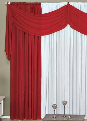 Lar e Lazer - Cortina com Bandô Vermelha 400x230 cm - LAR E LAZER