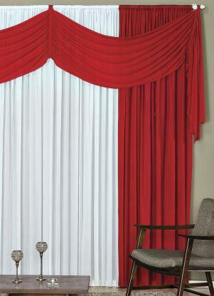 Lar e Lazer - Cortina com Bandô Vermelha 400x230 cm - LAR E LAZER