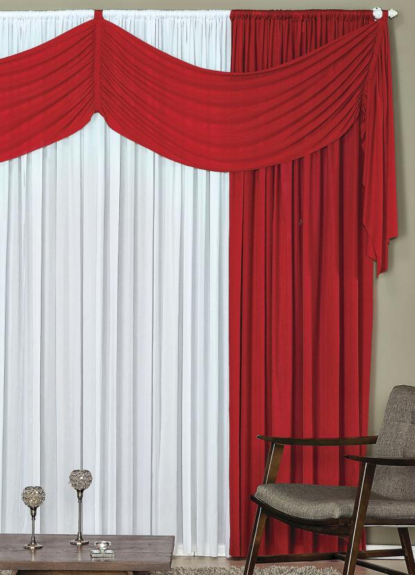 Lar e Lazer - Cortina com Bandô Vermelha 400x230 cm 2