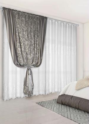 Lar e Lazer - Xale Jacquard Cinza 280x230 cm - LAR E LAZER