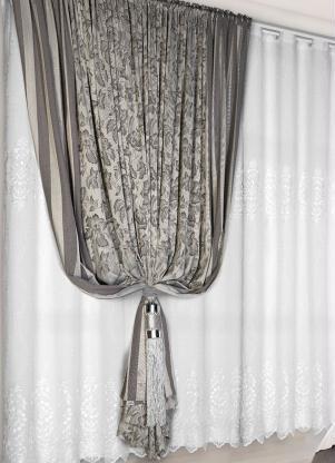 Lar e Lazer - Xale Jacquard Cinza 280x230 cm - LAR E LAZER