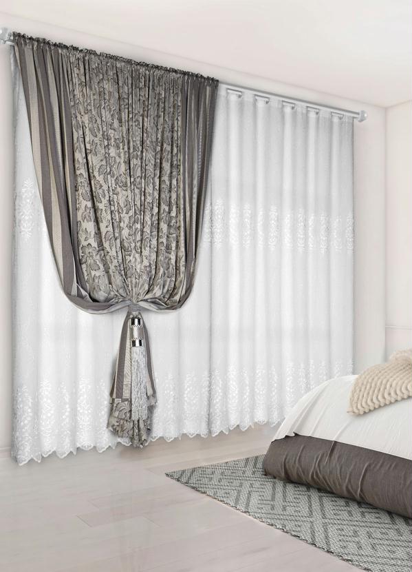 Lar e Lazer - Xale Jacquard Cinza 280x230 cm