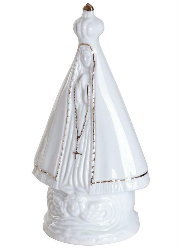 Lar e Lazer - Estátua Nossa Senhora Aparecida Branca 18 cm