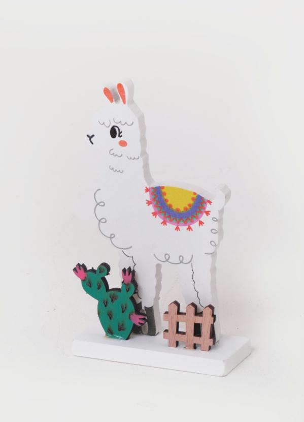 Quintess - Lhama com Cacto Decorativo Branco