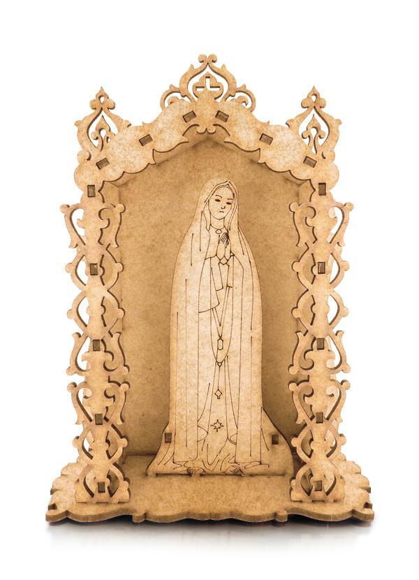 Lar e Lazer - Nossa Senhora de Fátima em Mdf Natural