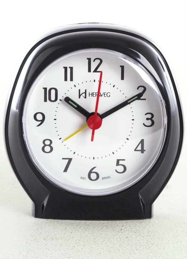 Lar e Lazer - Despertador Redondo Quartz Preto