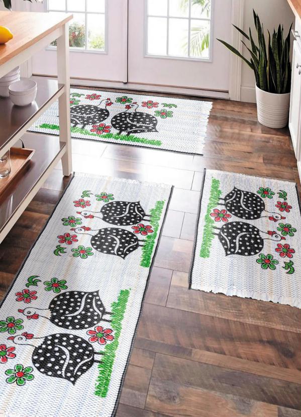 Lar e Lazer - Jogo de Tapetes Cozinha Galinha 3 Peças