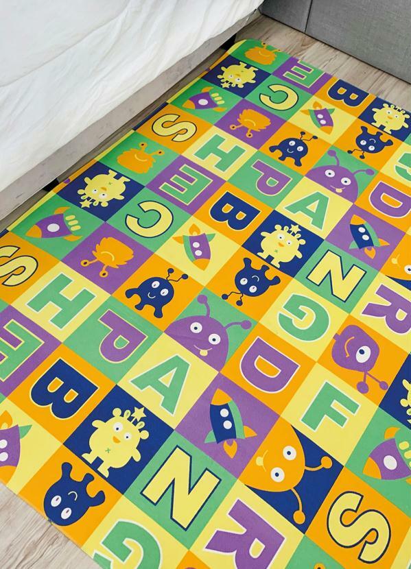 Lar e Lazer - Tapete Infantil Antiderrapante Letras 130x200 cm