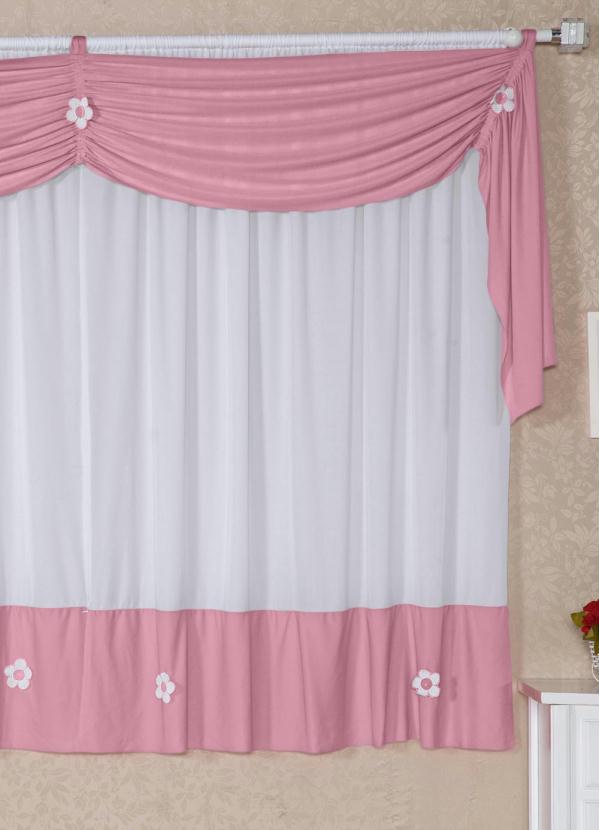 Lar e Lazer - Cortina com Bandô Rosa 300x170 cm 2