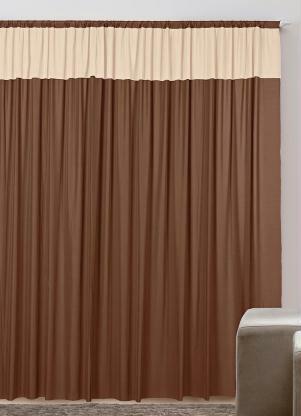 Lar e Lazer - Cortina com Bandô Tabaco 300x170 cm - LAR E LAZER