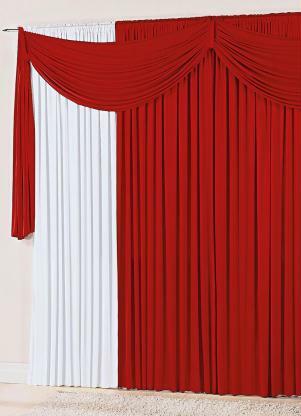Lar e Lazer - Cortina com Bandô Vermelha 400x230 cm - LAR E LAZER