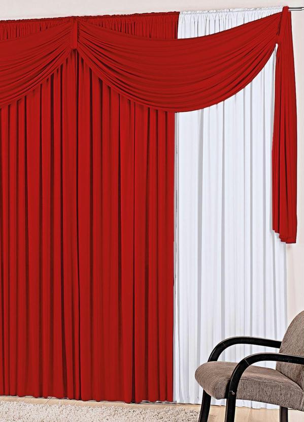 Lar e Lazer - Cortina com Bandô Vermelha 400x230 cm 2