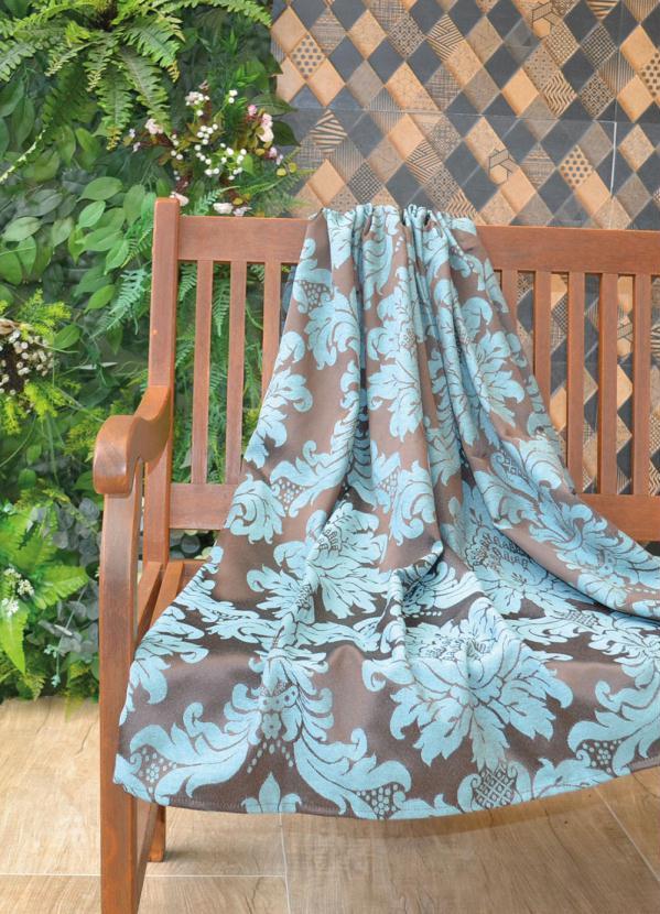 Lar e Lazer - Manta para Sofá Jacquard Turquesa 140x150 cm