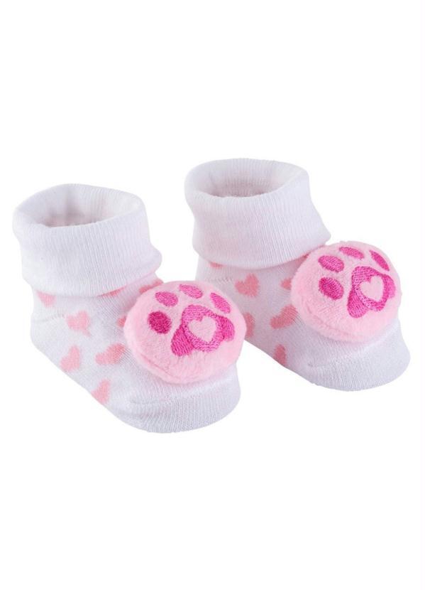 Rovi Kids - Meia Infantil Bichinho Feminina Pimpolho Branco