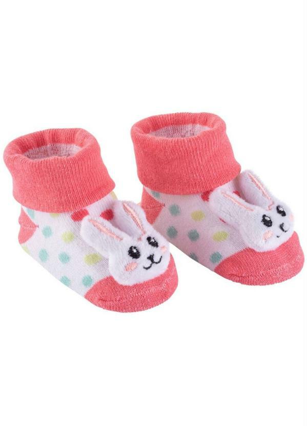 Rovi Kids - Meia Infantil Bichinho Feminina Pimpolho Laranja