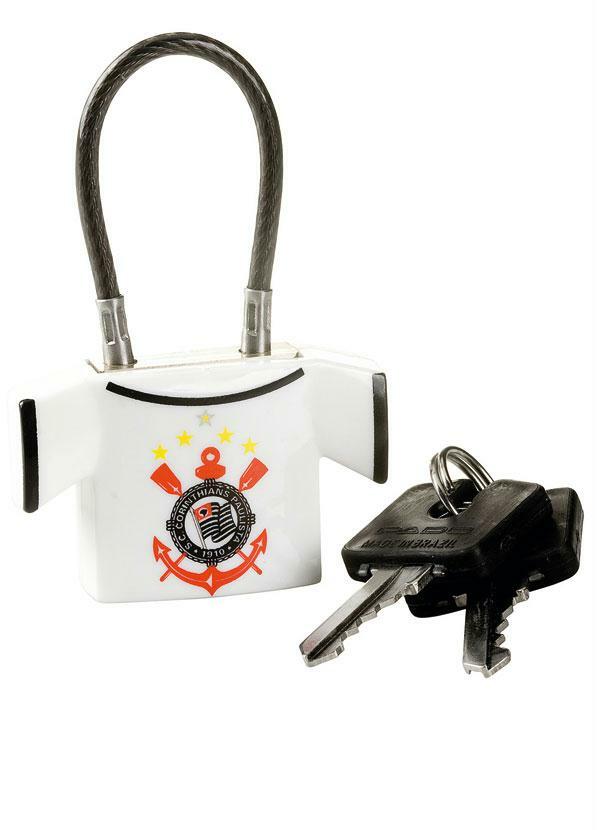Lar e Lazer - Cadeado E-25mm Time do Corinthians Pado Branco