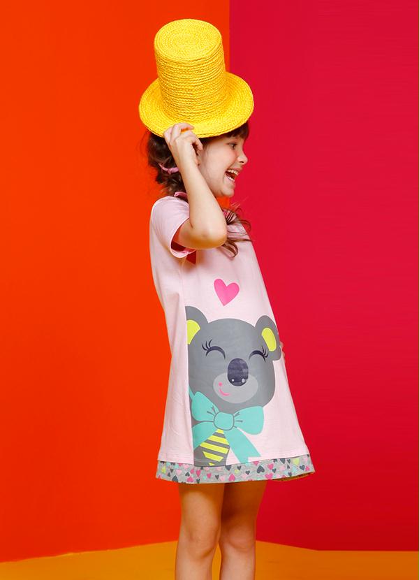 Puket - Camisetão Menina Rosa Puket