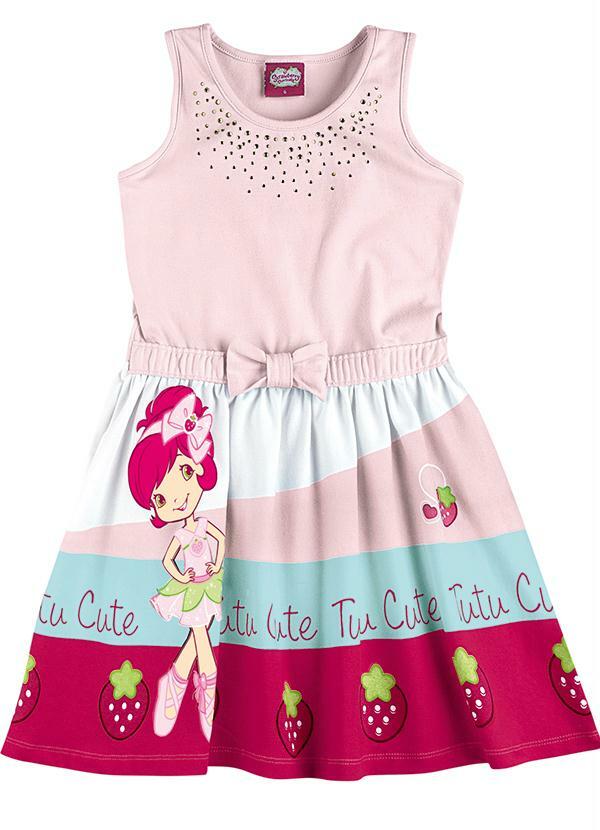 Mls-strawberry - Vestido Rosa Strawberry Shortcake
