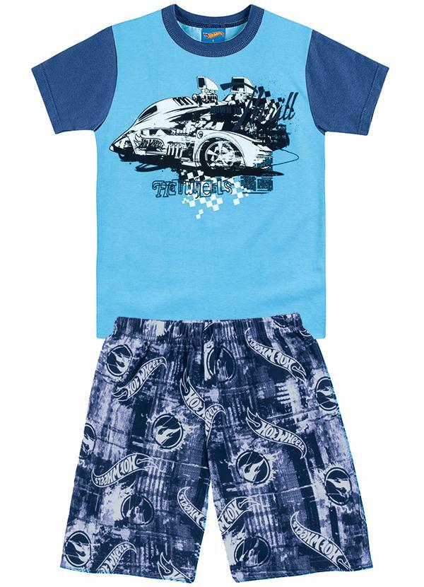 Mls-hot Wheels - Pijama Azul Hot Wheels