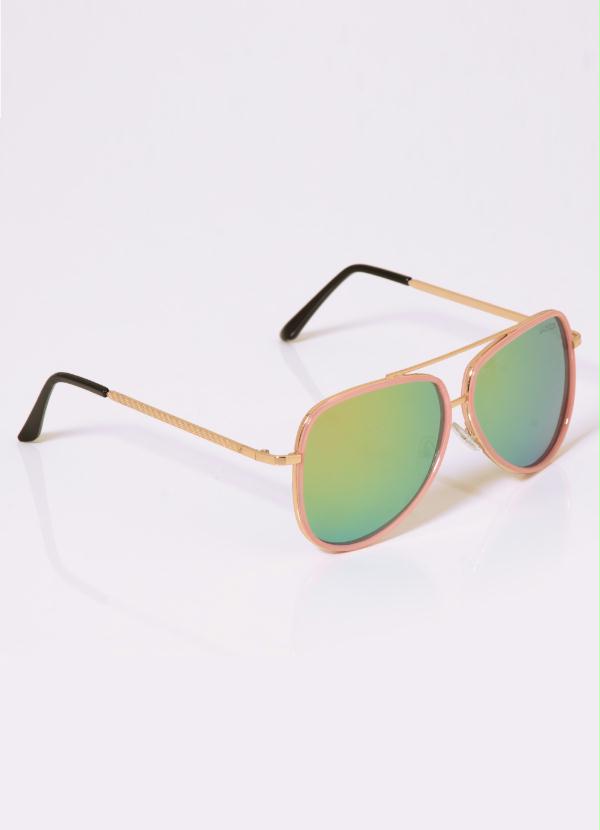 Quintess - Óculos de Sol Aviador Rosa com Lente Espelhada 3