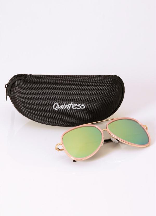 Quintess - Óculos de Sol Aviador Rosa com Lente Espelhada 5