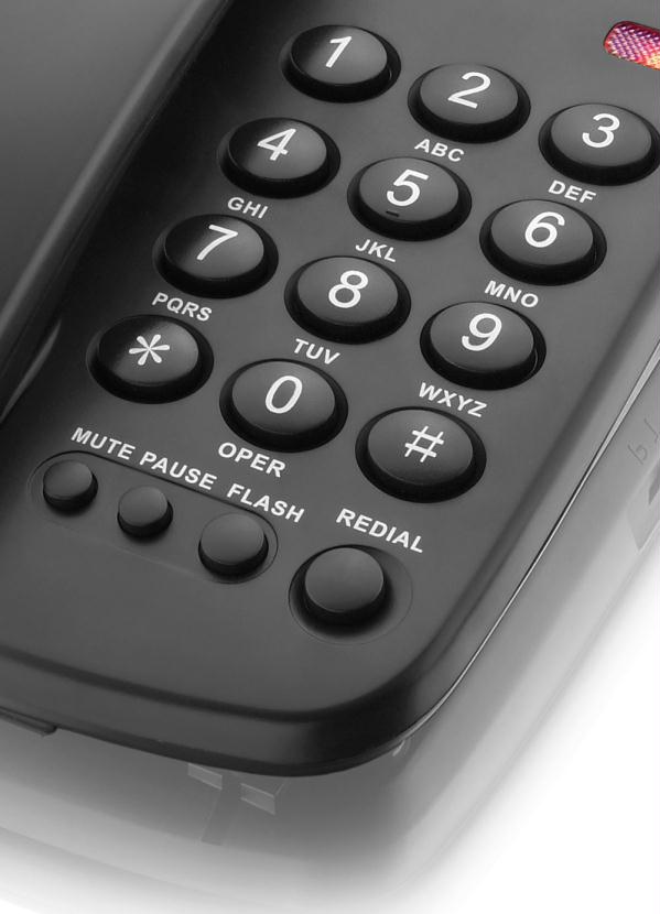 Lar e Lazer - Telefone com Fio Preto 1 Peça 3