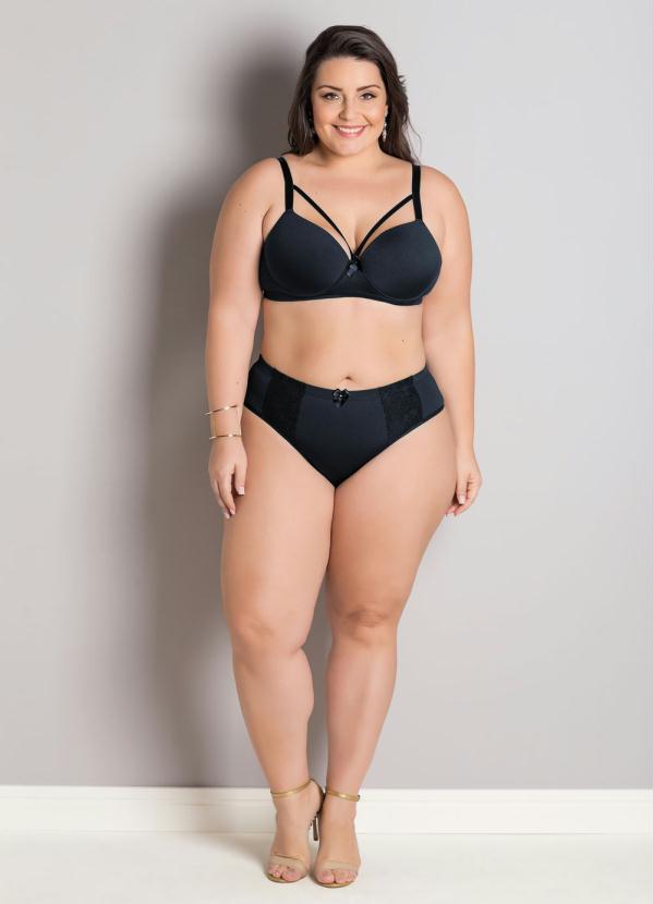 Alma Dolce - Calcinha Biquíni Plus Size Preta 3
