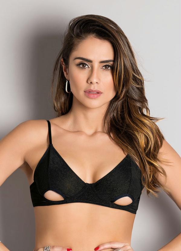 Alma Dolce - Sutiã Preto com Detalhe Vazado