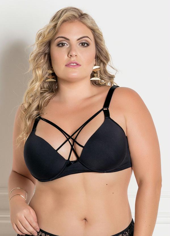 Sutiã Strappy Plus Size Preto Alma Dolce