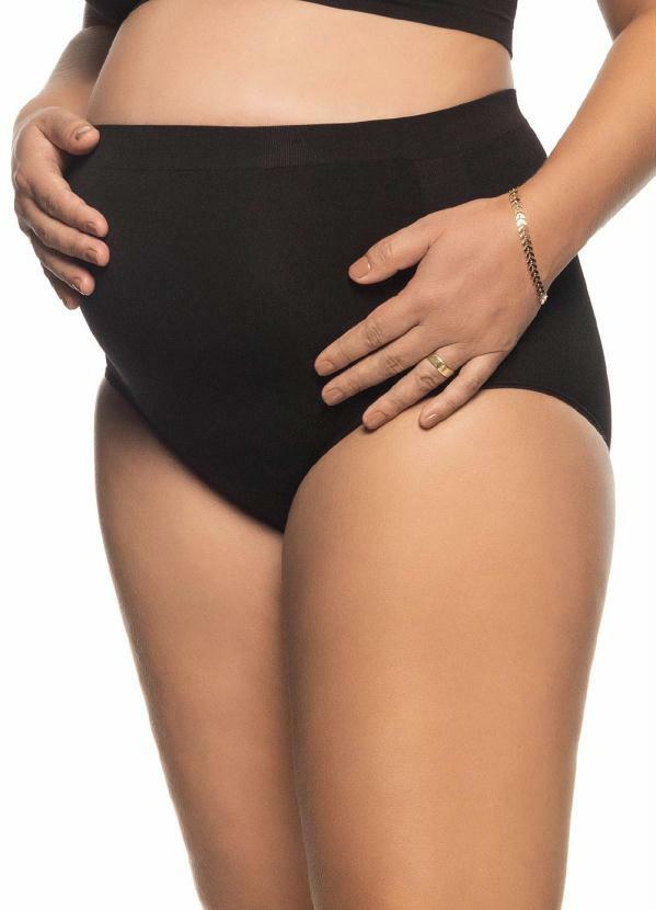 Zee Rucci - Calcinha Tanga Maternidade sem Costura Preta