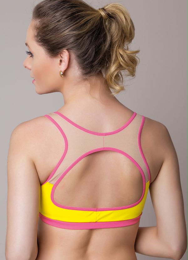 Alma Dolce - Sutiã Esportivo Pink, Amarelo e Bege 2