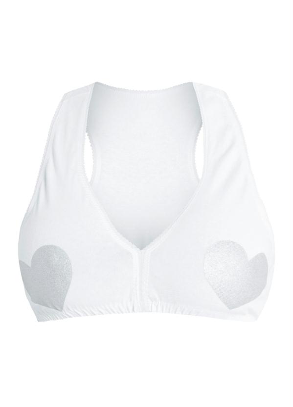 Alma Dolce - Sutiã Nadador Branco com Coração 3