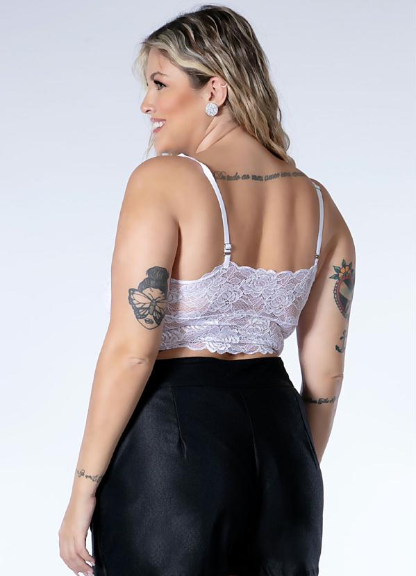 Quintess - Top Faixa em Renda Branco sem Bojo 6