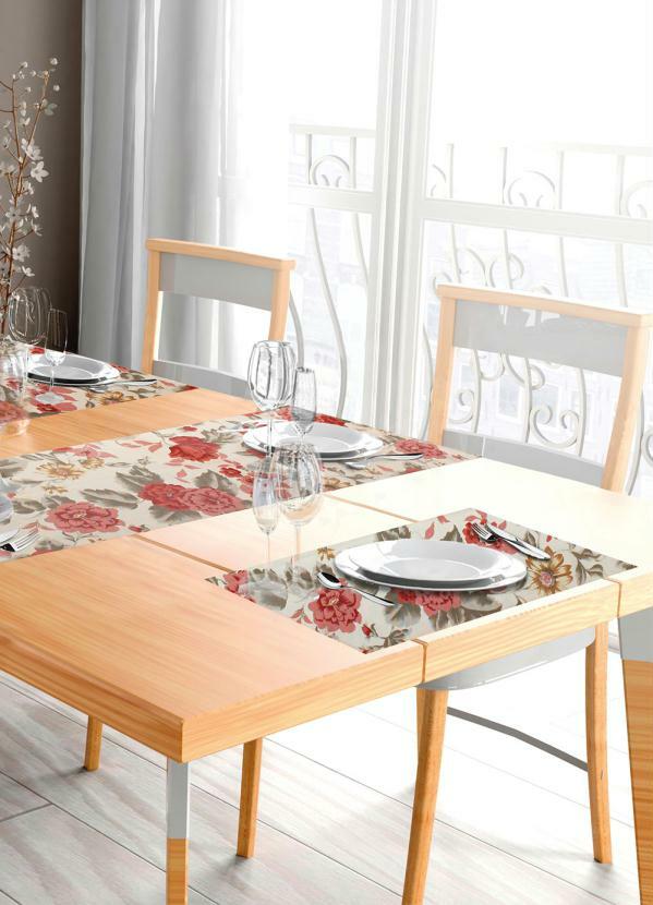 Lar e Lazer - Americano Impermeável Floral Rosa 1 Peça
