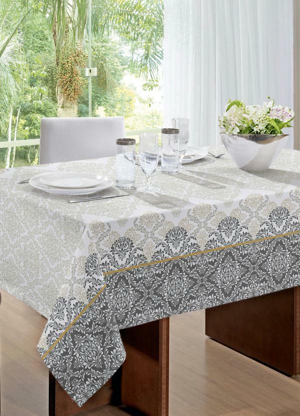 Santista - Toalha de Mesa Retangular Cinza 140x210 Cm