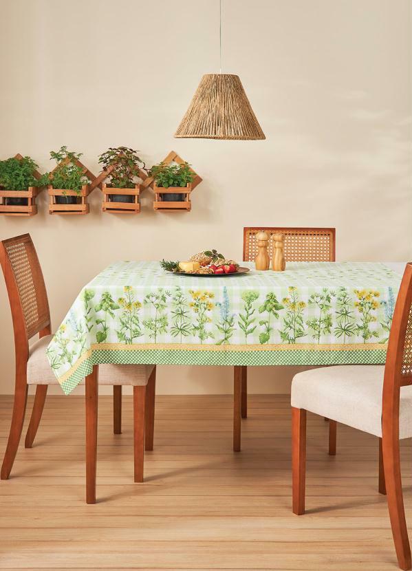 Lepper - Toalha de Mesa Retangular Verde 140x210 Cm