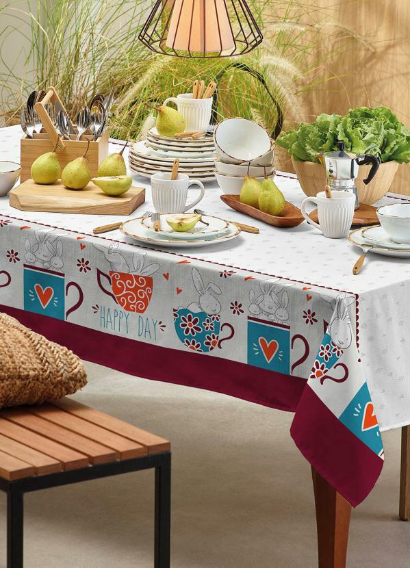 Teka - Toalha de Mesa Retangular Coelhos 140x250 Cm 2