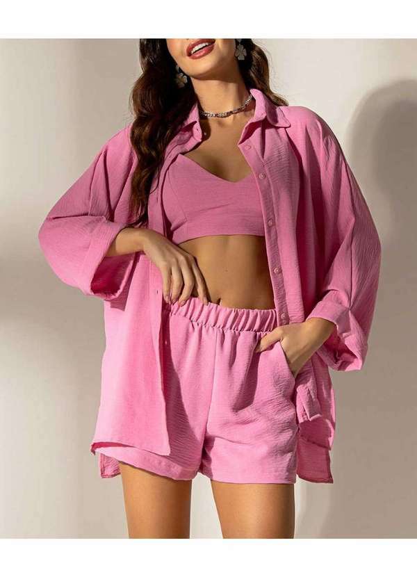 Cor de Rosa - Camisa Cor de Rosa Aurora Rosa Terracota