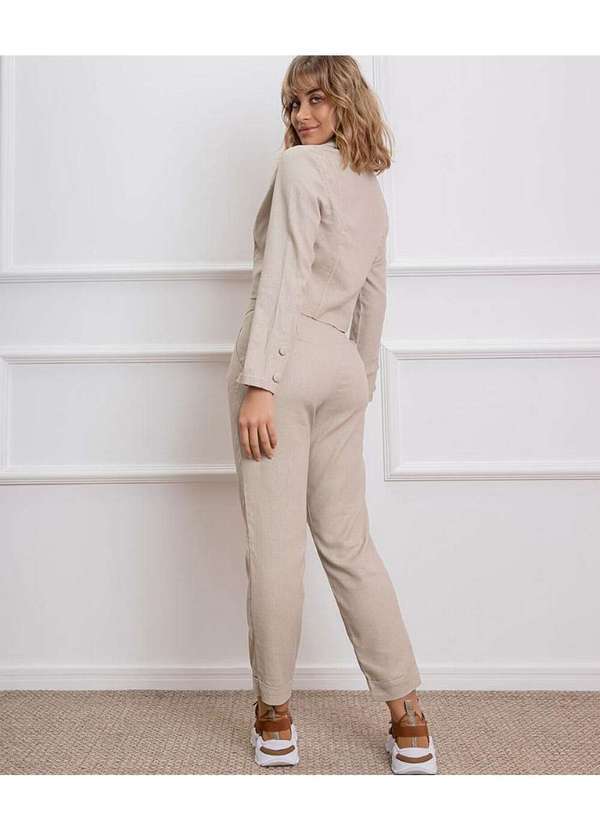Cor de Rosa - Calça Cor de Rosa Linho Belle Creme