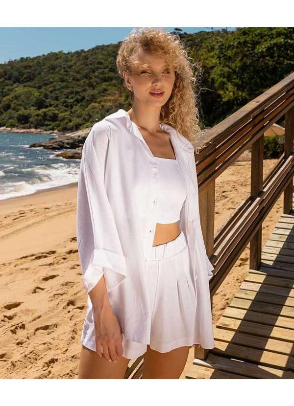 Cor de Rosa - Shorts Cor de Rosa Giovanna Branco Branco 4