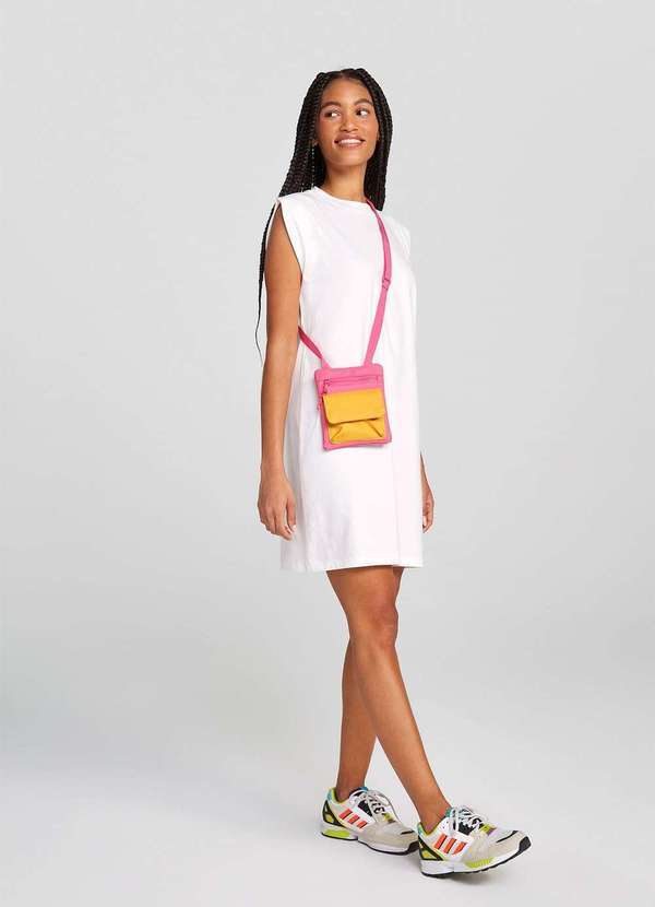 Hering - Bolsa Tiracolo Feminina Pequena em Sarja Rosa 4