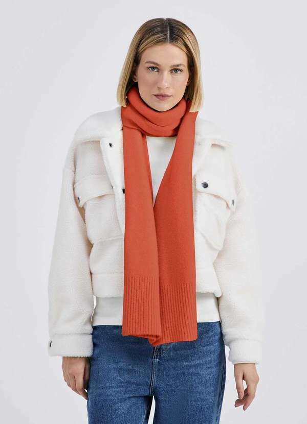 Hering - Cachecol Feminino em Trico Marrom