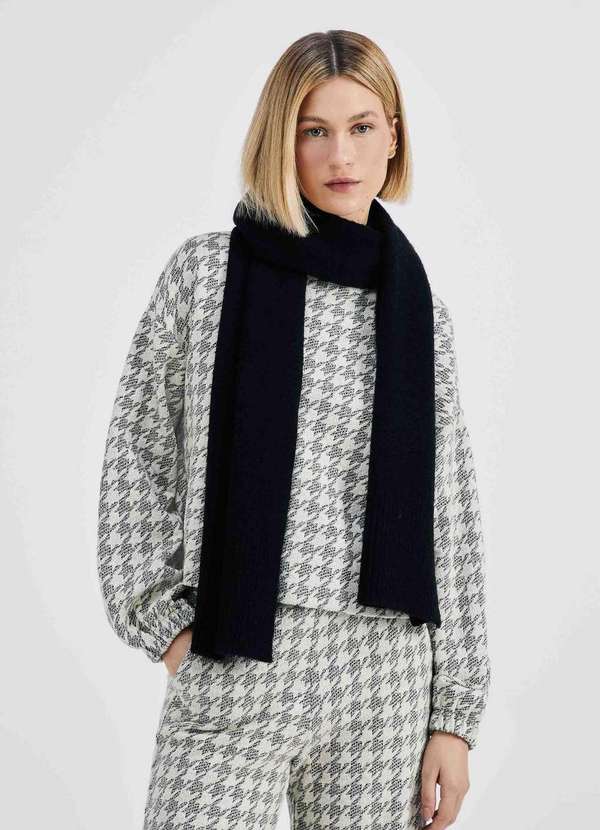 Hering - Cachecol Feminino em Trico Preto