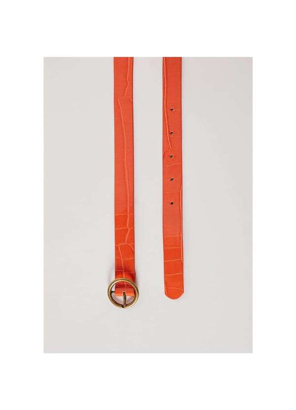 Hering - Cinto Feminino Croco com Fivela Laranja