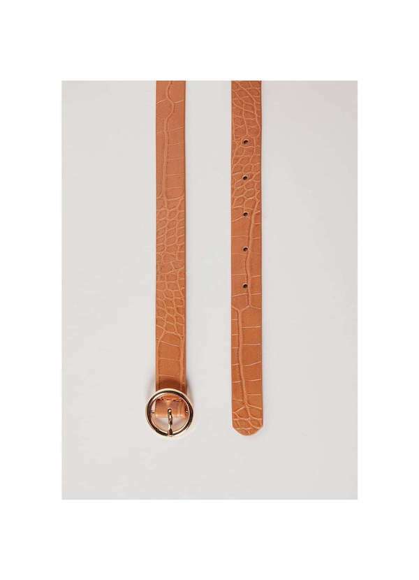 Hering - Cinto Feminino Croco com Fivela Marrom