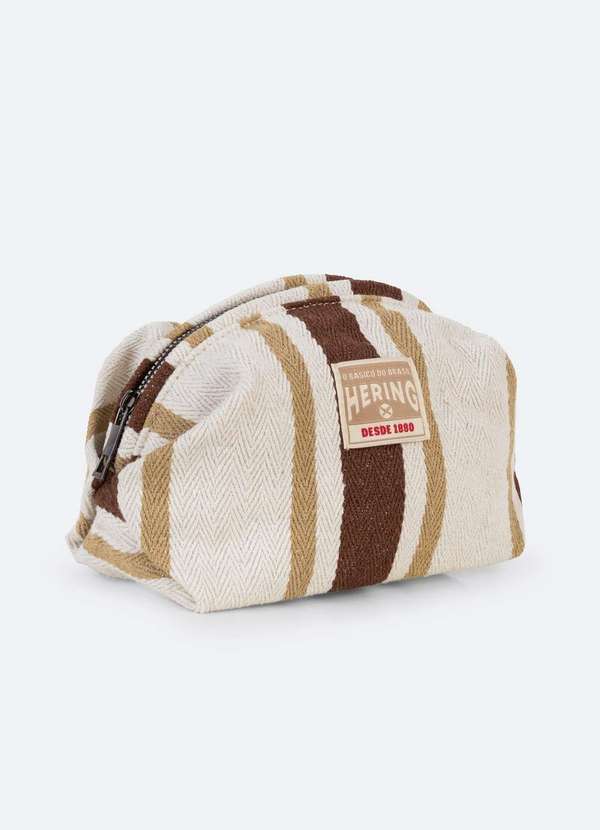 Hering - Necessaire Feminina em Tecido Rustico e Fio Tinto Marrom 2